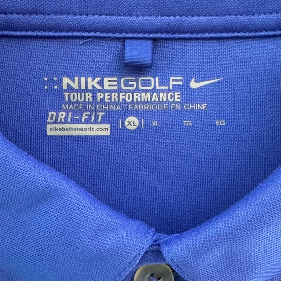 Nike Men's Vibrant Blue Golf Polo with Accents XL Dri-fit - Picture 3 of 4